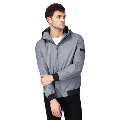 Grey 'Harrington' hooded jacket